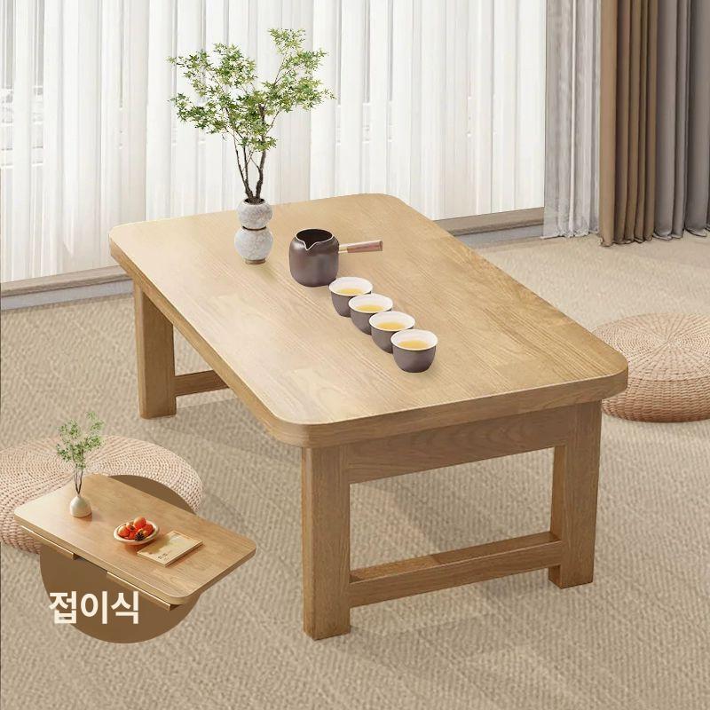 원목 우드슬랩 좌식 탁자 낮은 차탁자 거실 우드 테이블 가정용 업소용 - 상세 이미지 3