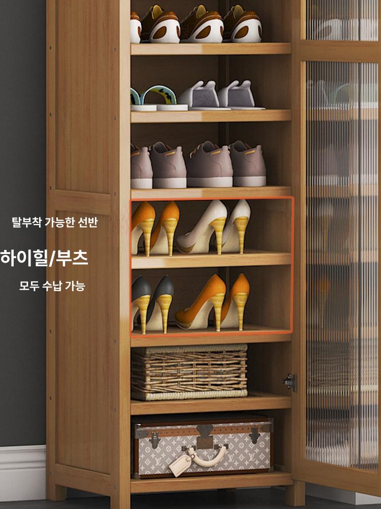 빈티지 우드 원목 신발장 엔틱 현관 수납선반 단 수납장 선반 가정용 - 상세 이미지 5