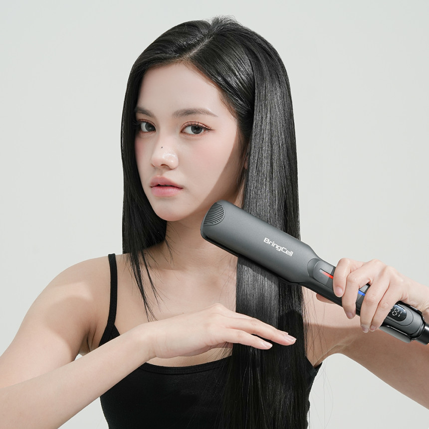 브링셀 웨이브9 전문가용 매직기 판고데기 미용실 볼륨 헤어 프리볼트