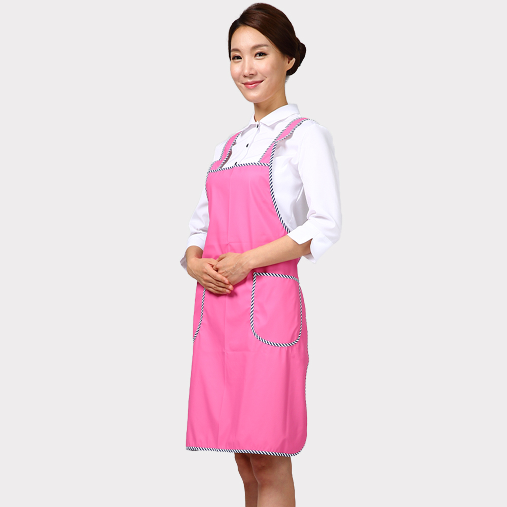 (11color)진핑크 H형 단면 포켓 무광방수앞치마 배식 우레탄단면방수앞치마 - 상세 이미지 2