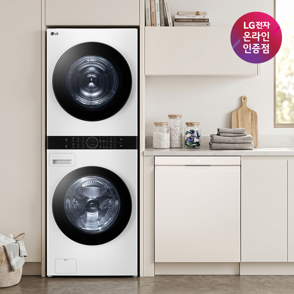LG 트롬 오브제컬렉션 워시타워 + LG 디오스 식기세척기 세트 (W2421WAMR + DUE6BGL1E) - 상품 이미지