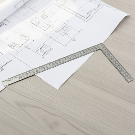 금속직각자 30cm 목재가공 설계제도 정밀측정 건축현장 작업실용