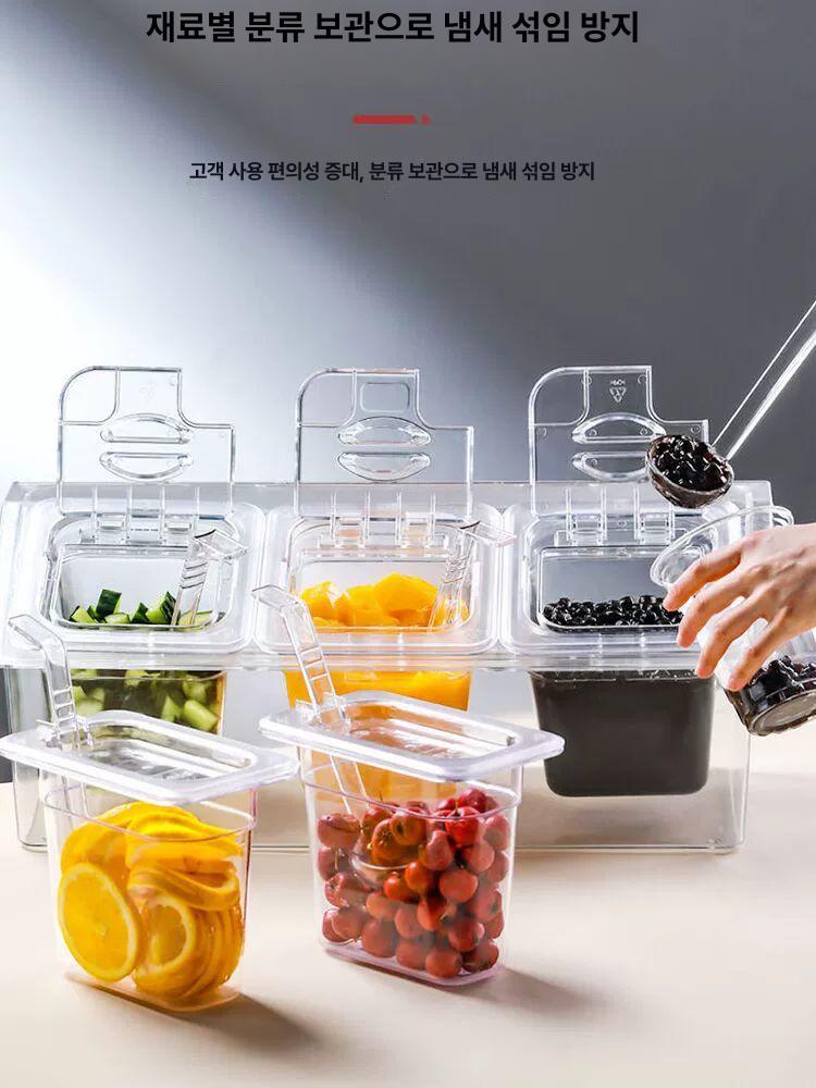가니쉬보관함 얼음보관컨테이너 바용재료통 위생적 다용도보관 선반 다용도소분용기 소형 패키지 - 상세 이미지 5