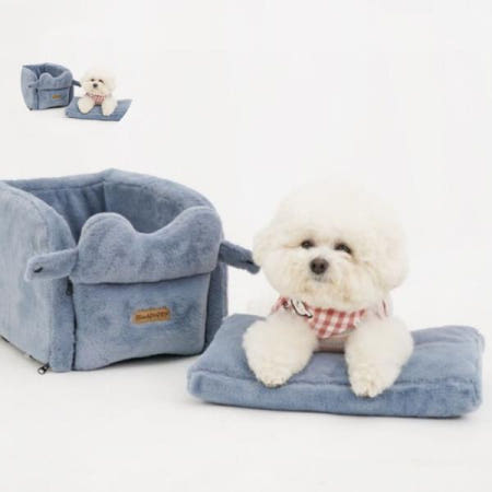 애견펫시트 강아지 차량용 콘솔 카시트 (그레이) 애견 차 멀미