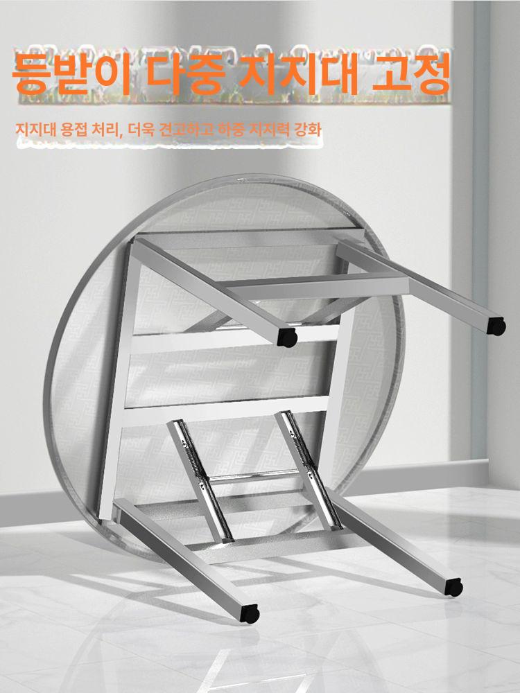 포장마차 스텐 접이식 원형 원탁 테라스 고기집 야외 테이블 스텐테이블 - 상세 이미지 4