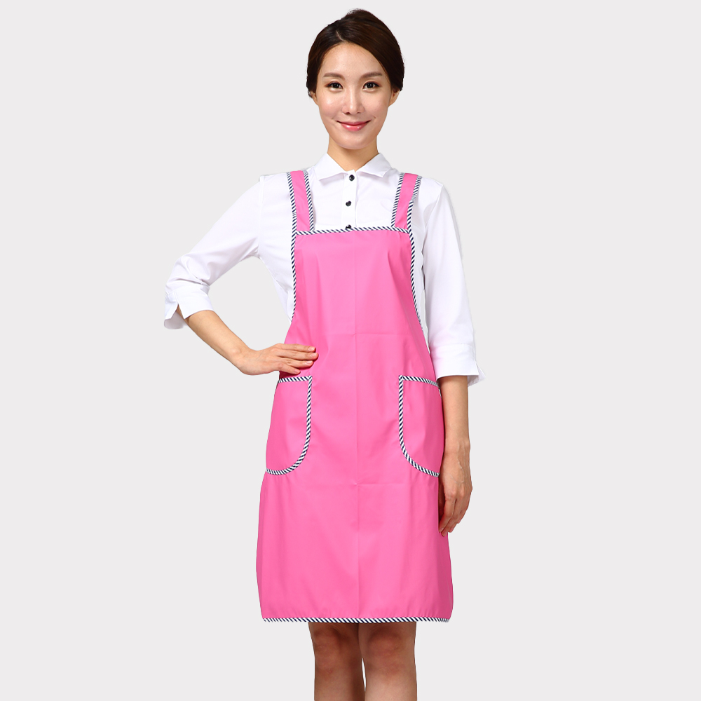 (11color)진핑크 H형 단면 포켓 무광방수앞치마 배식 우레탄단면방수앞치마 - 상세 이미지 3
