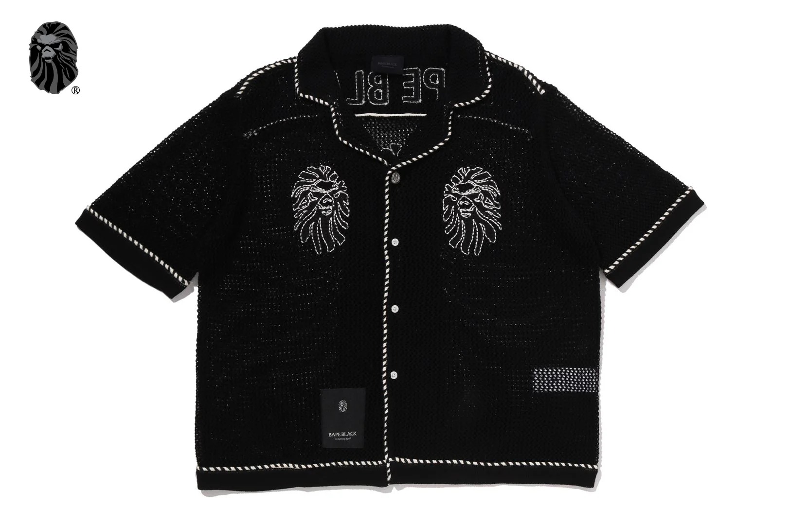 베이프 반팔 셔츠 BAPE BLACK 2 HEADED BAPE CROCHET SET 1 1M20-132-301 - 상세 이미지 2