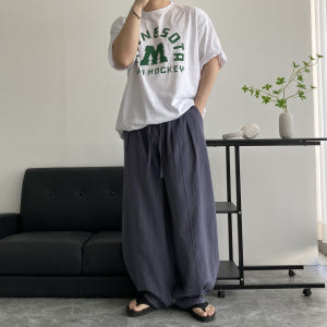 남자 린넨 커브드 볼륨 항아리 밴딩 벌룬 와이드팬츠 착용 후기 | 사이즈/핏 총정리 - 상품 이미지 3