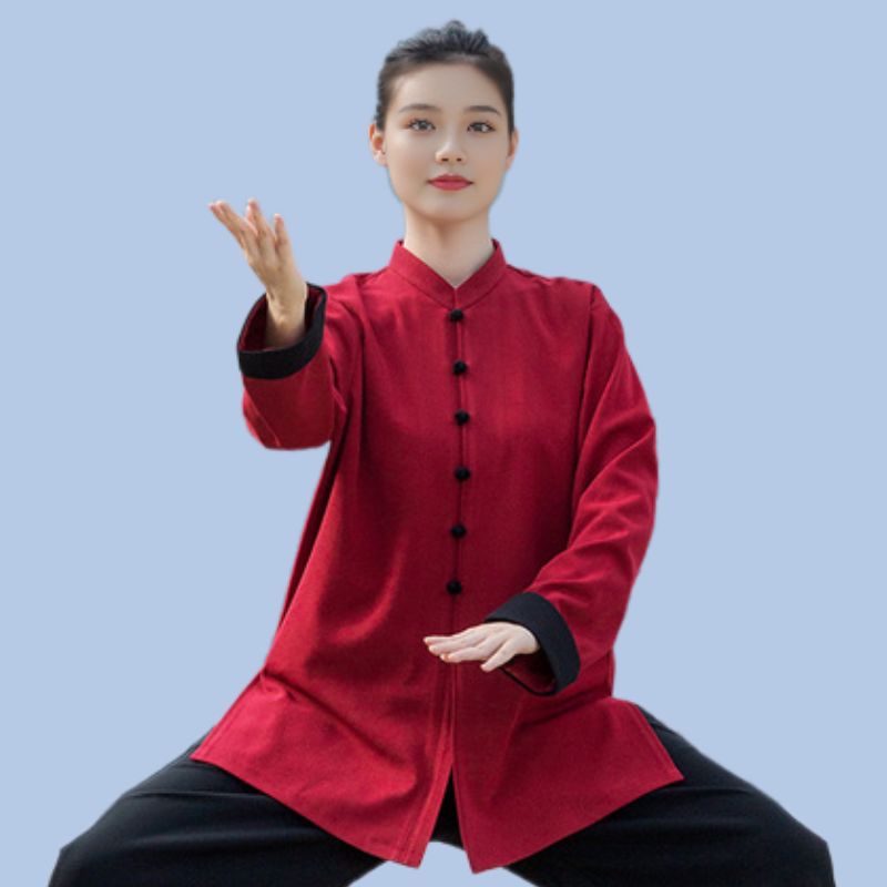 중국 무술 도복 용춘권 수련복 남녀 공연복 태극권도복 상의 쿵푸 투피스 - 상세 이미지 2