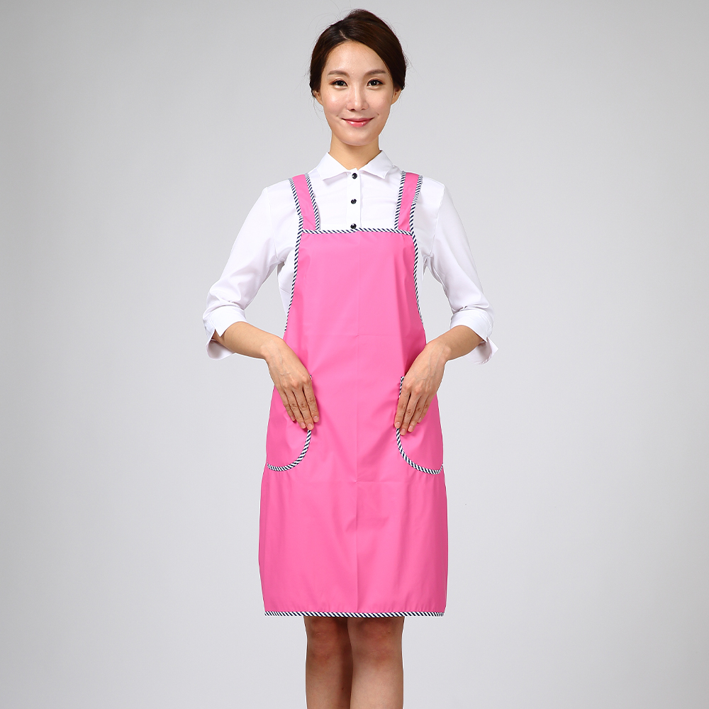 (11color)진핑크 H형 단면 포켓 무광방수앞치마 배식 우레탄단면방수앞치마 이미지 7