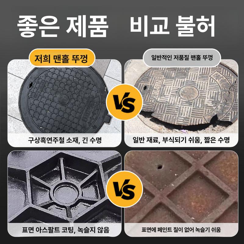 맨홀 커버 그레이팅 사각 300x300 차도용 뚜껑 고하중 배수구 - 상세 이미지 4