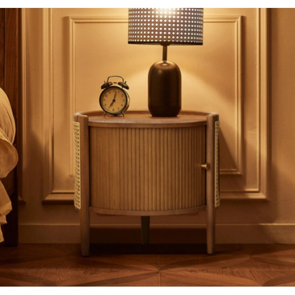 라탄 협탁 침대옆 침실 원목협탁 테이블 미니수납장 - 상세 이미지 4