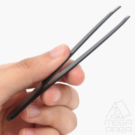 MEGAPARA협력사 포다랑 일자형 검정색 메탈 쪽집게 핀셋 1p 눈썹정리 제모쪽집게