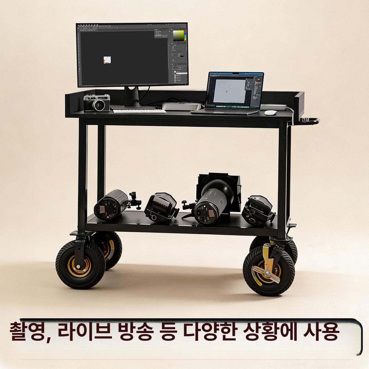 촬영카트 카메라 트롤리 스튜디오 이동식 작업대 선반 영상 드라마 제작 영화감독 촬영현장 - 상세 이미지 3
