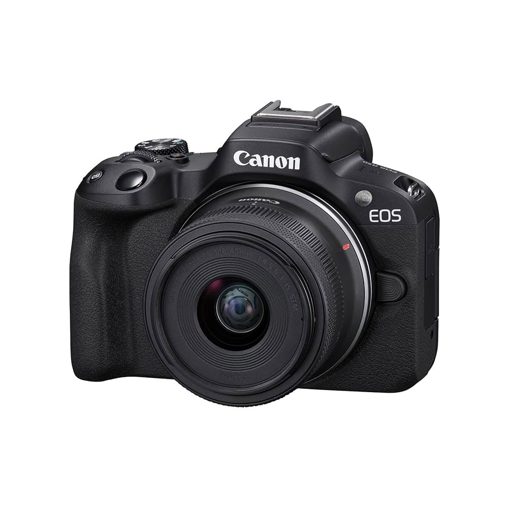 캐논 EOS R50 미러리스 카메라 RF-S18-45mm F4.5-6.3은 STM 렌즈 키트, 24.2메가픽셀 CMOS(APS-C) 센서, 4K 비디오, 하이브리드 카메라, 사진 - 상세 이미지 2