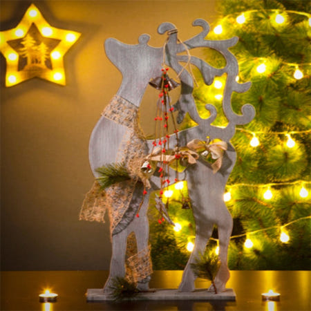 크리스마스 트리 사슴 목재 장식 겨울인테리어소품 사슴오너먼트 미니트리장식