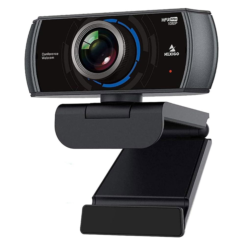 마이크 및 소프트웨어 제어 기능이 있는 NexiGo N980P 1080P 60FPS 웹캠, USB 컴퓨터 카메라, 내장 듀얼 노이즈 감소 마이크, 줌 / 스카이프 페이스타임 팀즈, - 상품 이미지