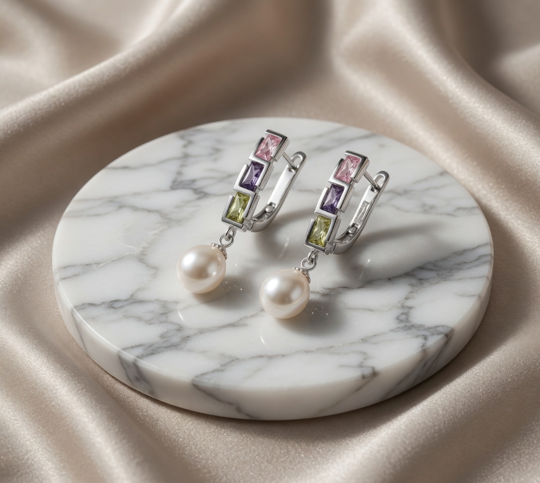 천연 담수진주 물방울 8X10mm 실버925 귀걸이 - 상세 이미지 4