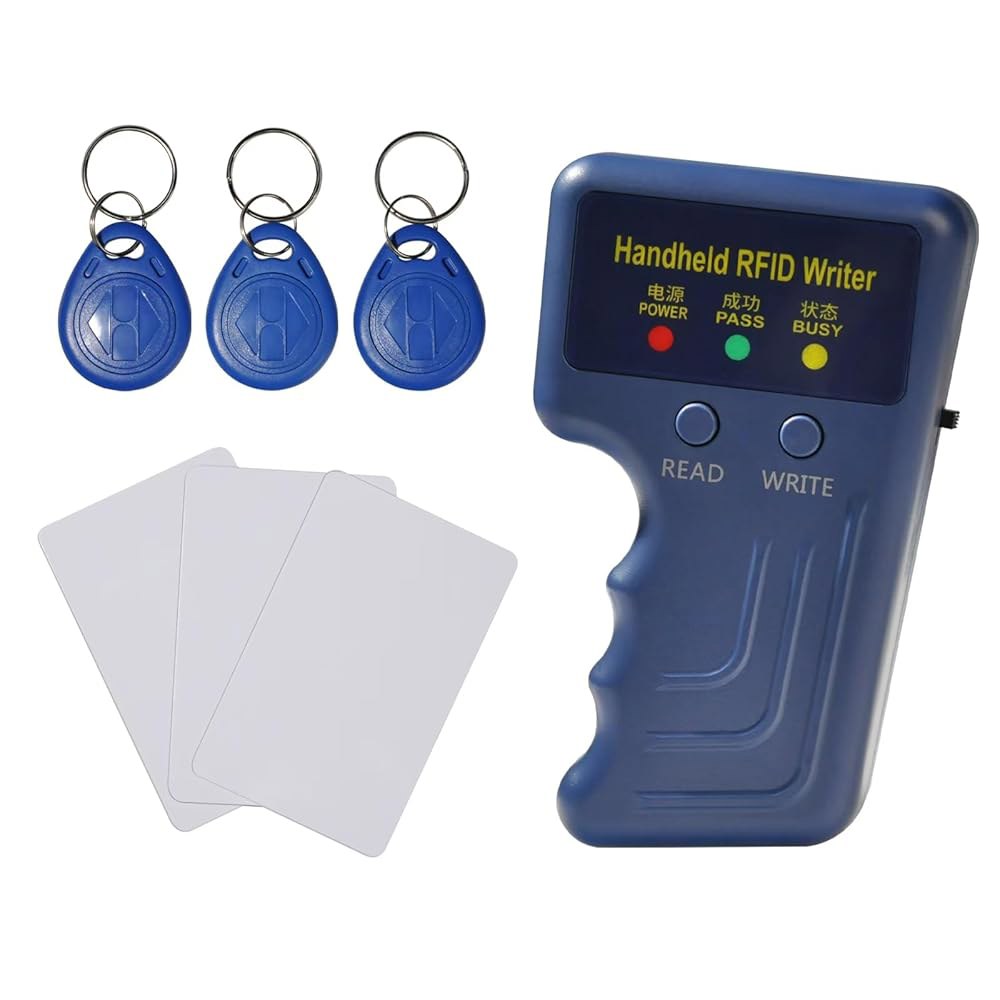 ID HID 및 AWID 휴대용 RFID 복사기용 125KHz 카드 리더 라이터(T5577 키 포브 5개 포함) - 상품 이미지