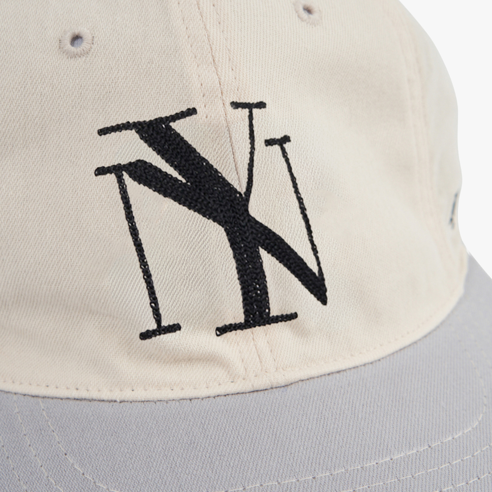 라운드트랙 Cotton NY Logo Twotone Cap_beige/gray - 상세 이미지 2