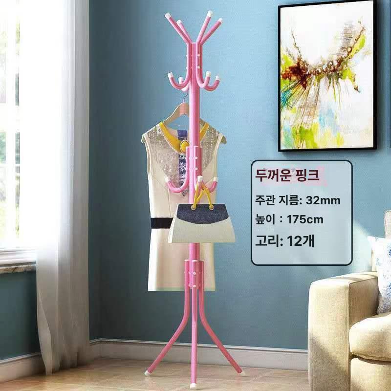 북유럽 선인장 디자인 모던 유니크 그린 컬러 철제 스틸 스탠드형 인테리어 옷걸이 코트랙 디럭스화이트 12개 후크 이미지 7