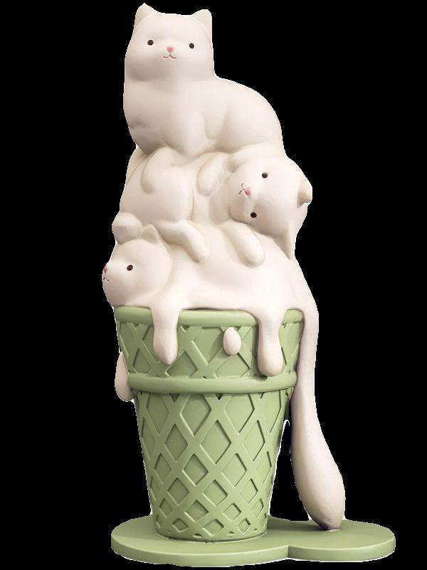 고양이 아이스크림 모형 귀여운 FRP 수지 고양이 쌓기 대형 조형물 높이 70cm 디저트 커피 - 상세 이미지 5