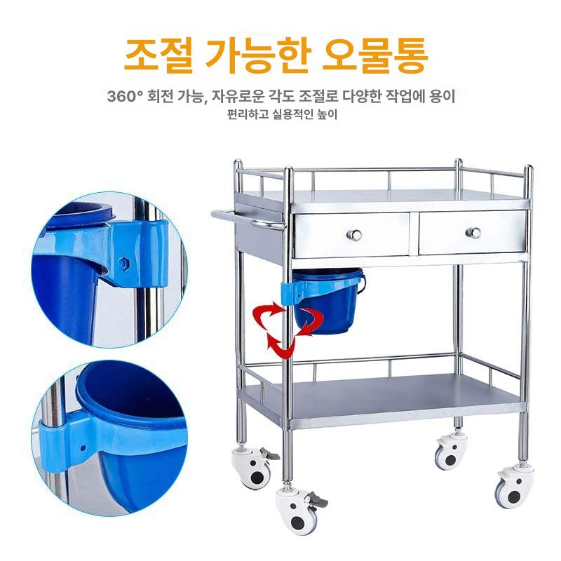 수술실 드레싱 카트 이동식 웨곤 식기운반 스텐트롤리 - 상세 이미지 4
