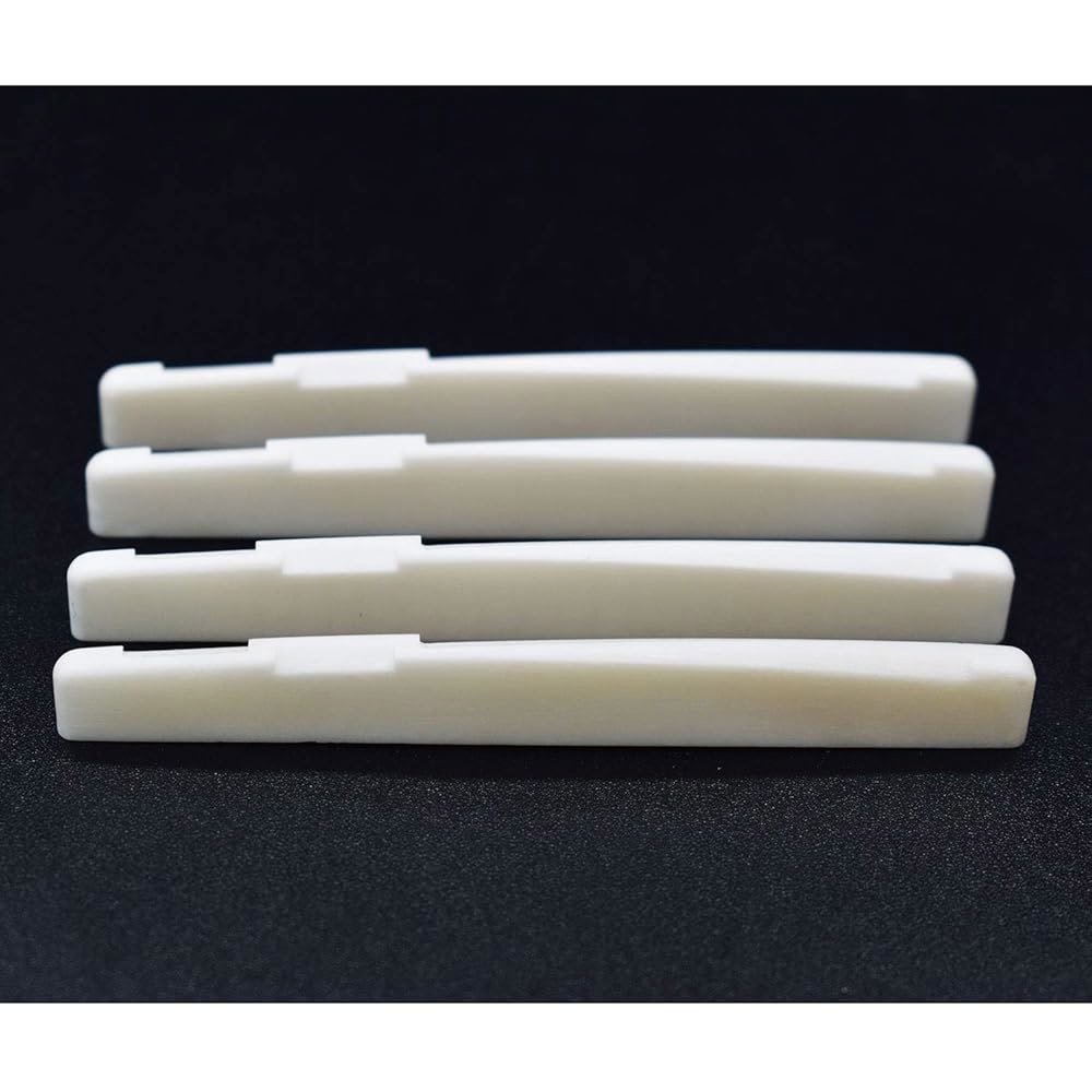 베네셋트 어쿠스틱 기타 브리지 안장, 74mm 및 72mm 슬롯에 적합, 퓨어 컴플리트 본, 아이보리 컬러, 4팩 Saddle x 4 - 상품 이미지