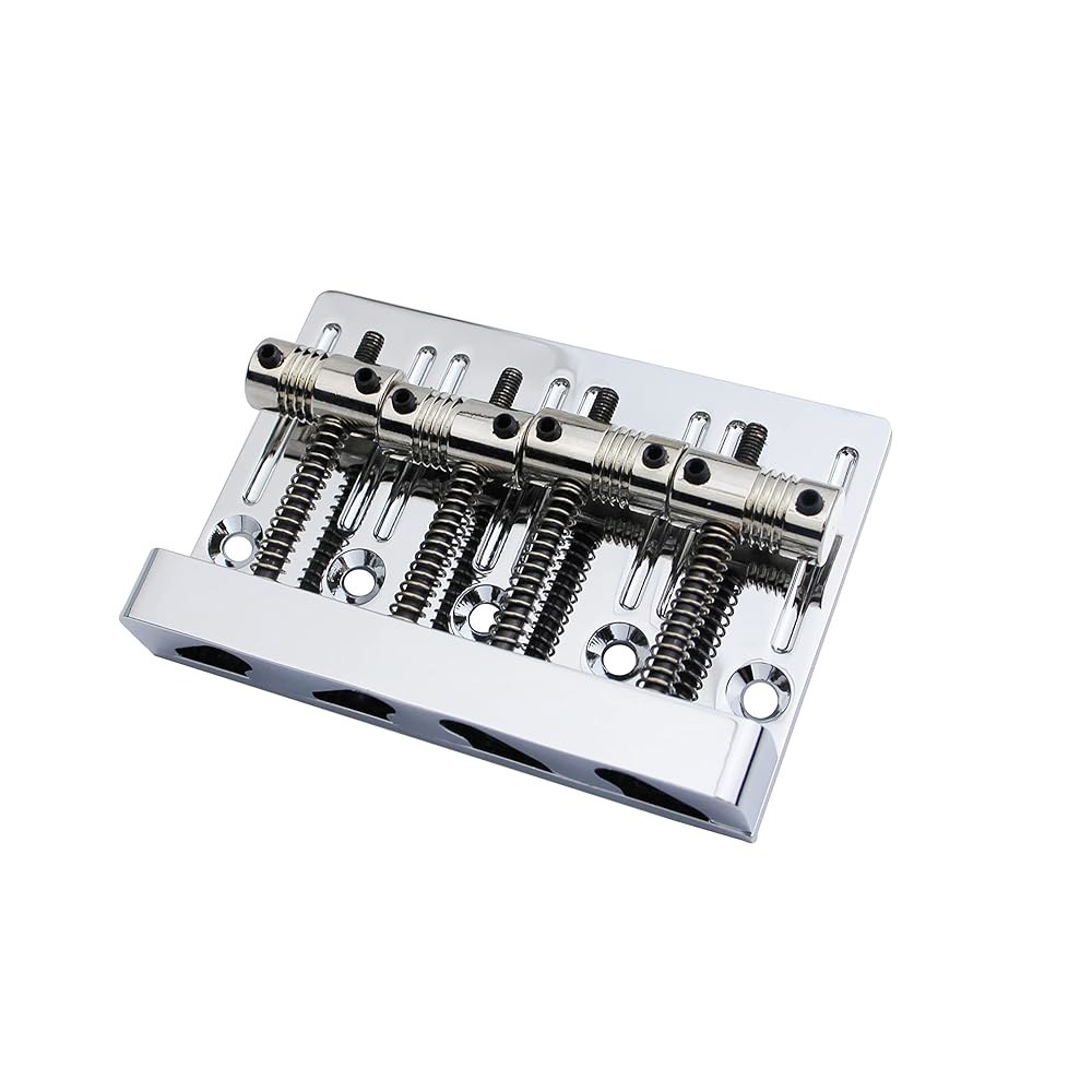 4현 재즈 일렉트릭 베이스 CNC 기계식(GB403, 크롬)을 위한 빈티지 브라스 새들 테일피스 교체용 가이커 고질량 브릿지 Rainbow Chameleon - 상세 이미지 2