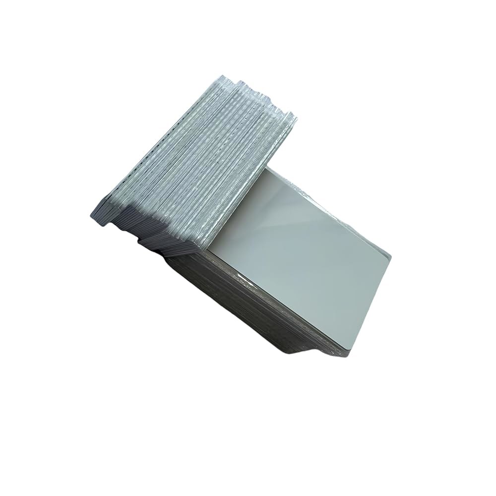 듀얼 주파수 RFID 카드 125kHz EM4100 및 13.56Mhz 1K 화이트 PVC (100팩) (화이트) White - 상품 이미지