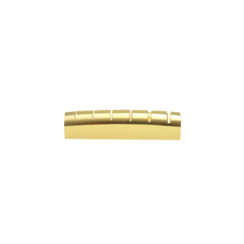 메탈로르 6 스트링 브라스 기타 너트 사전 슬롯 탑 43mm x 9mm 6mm 레스폴 LP SG 스타일 일렉트릭 또는 어쿠스틱 부품 교체 골드와 호환됩니다. - 상품 이미지