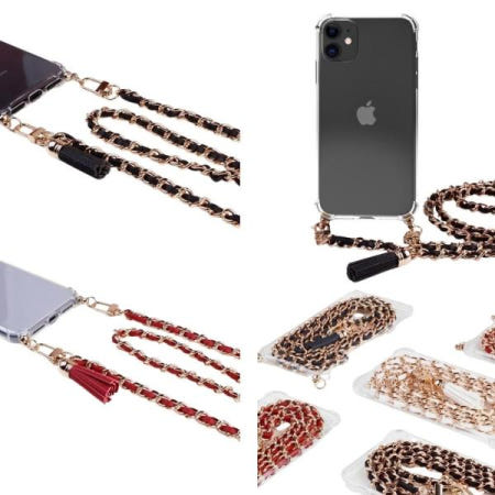 핸드폰케이스 갤럭시 체인 방탄+가죽 목줄 롱 S24울트라 S928