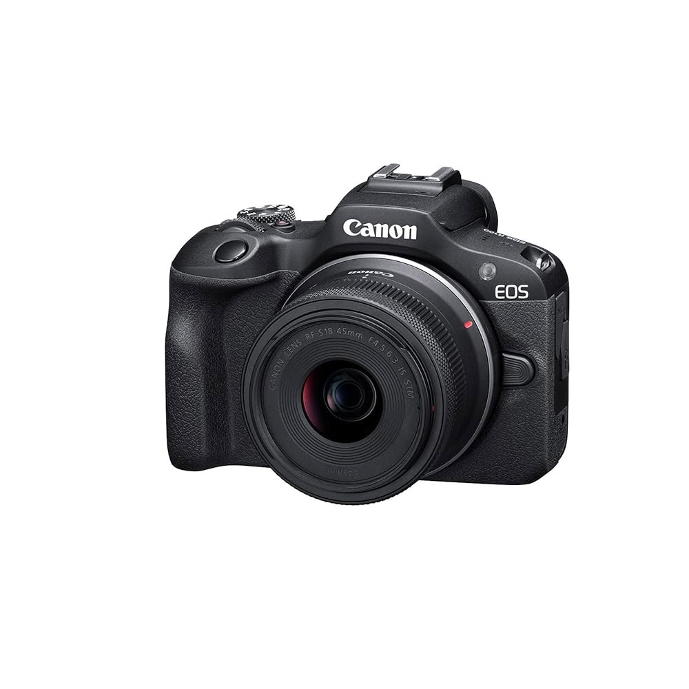캐논 EOS R100 미러리스 카메라 RF-S18-45mm F4.5-6.3은 STM 렌즈 키트, 2410 메가픽셀 CMOS(APS-C) 센서, 4K 비디오, RF 마운트, 블랙 - 상세 이미지 2