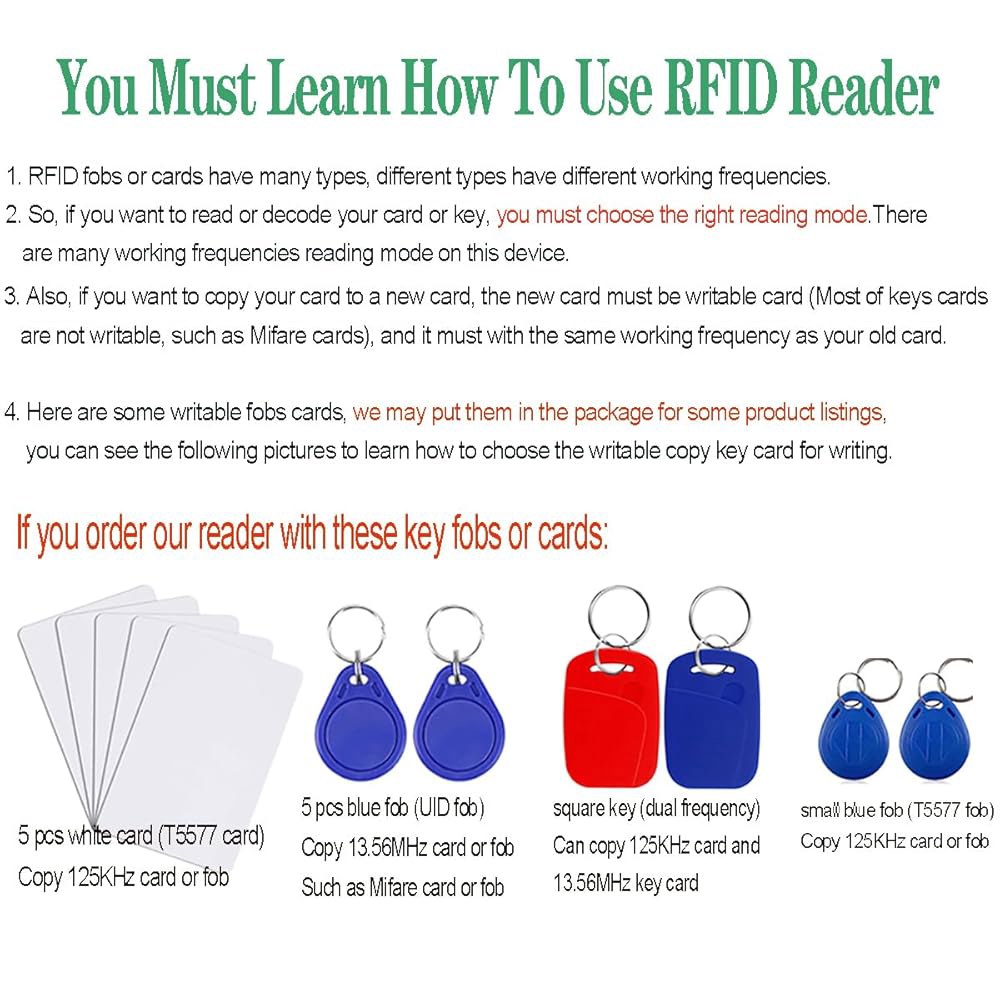 HERNAS 무료 소프트웨어 RFID 리더 라이터 복제기, NFC 리더, 다중 주파수 스마트 카드 프로그래머, 도어락 포브스 키 클론, 쓰기 가능한 포함, 액세스 제어 전용 - 상세 이미지 2
