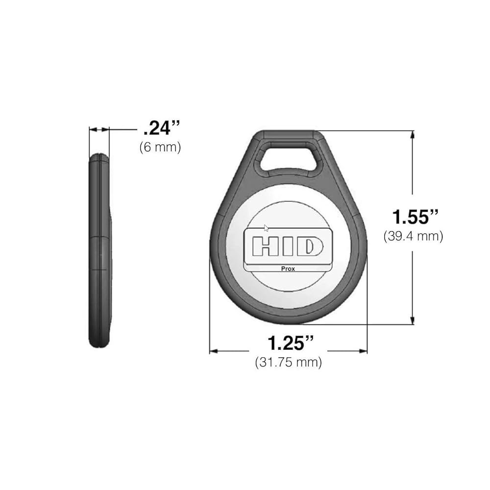 HID Corporation 1346 ProxKey III 키포브 근접 액세스 카드 키포브, 길이 x 높이 두께 15/64 (60팩) - 상세 이미지 2