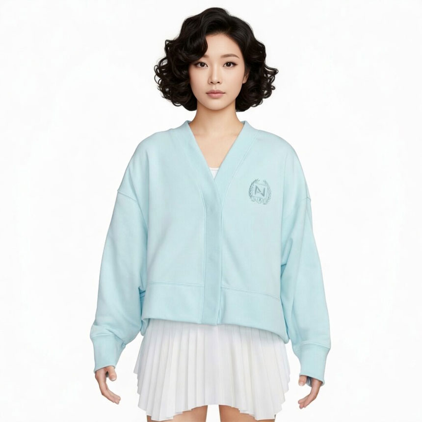 [오늘출발] 나이키 여성 오버사이즈 니트 유니버시티 골프 가디건 아우터 FZ4735-474(블루), XL - 상세 이미지 4