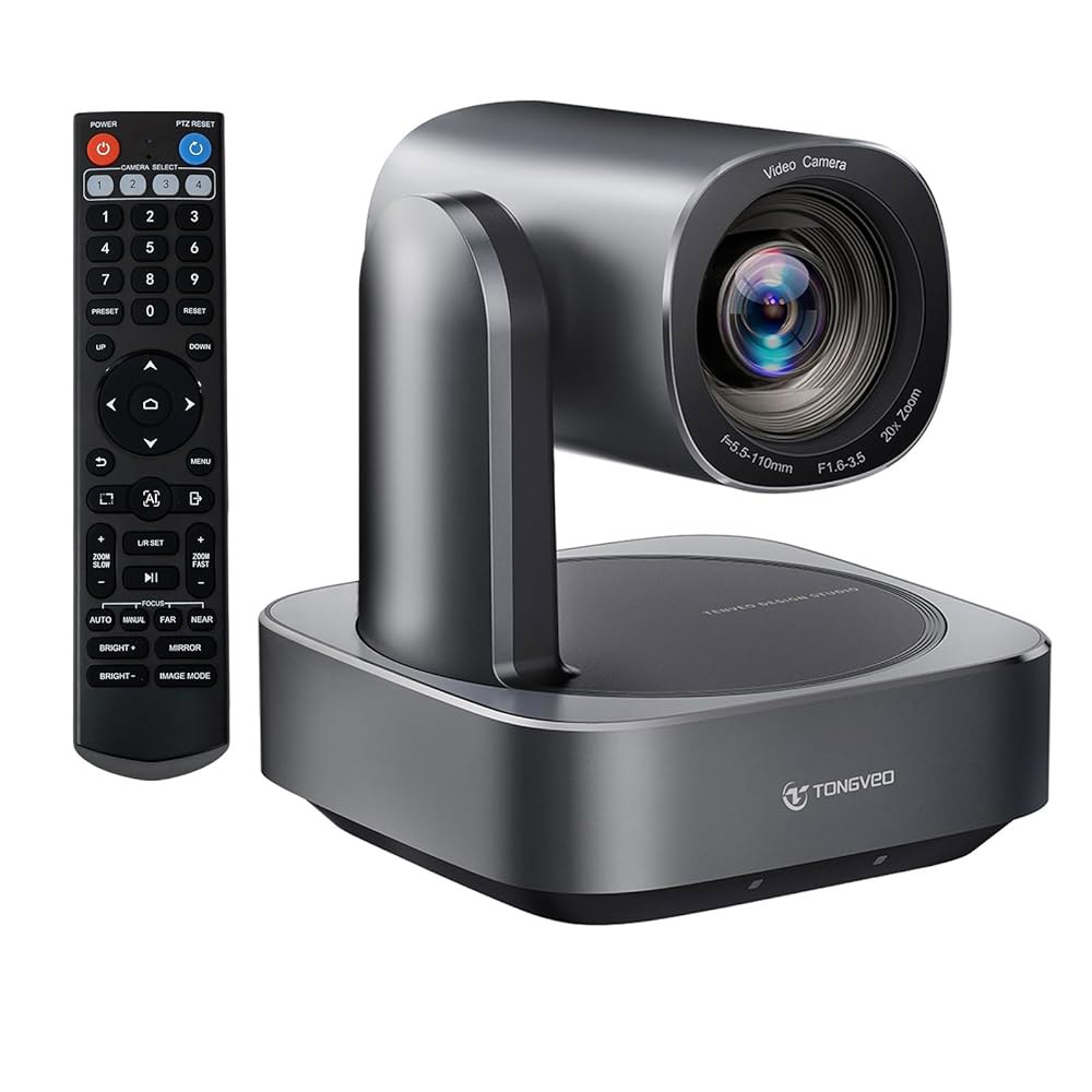 AI 자동 추적 PTZ 카메라 20배 광학 줌 HDMI USB IP 라이브 스트리밍 1080P 60fps 비디오 회의 시스템 POE 공급, Zoom Team vMix OBS와 협력 - 상품 이미지