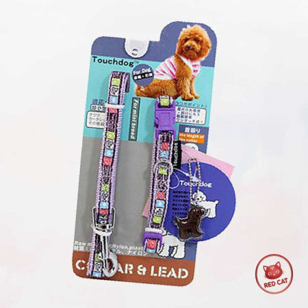 레드캣협력사 디자인 목줄 리드줄 10mm 바이올렛 펫플러스 강아지 가죽 천 소형견