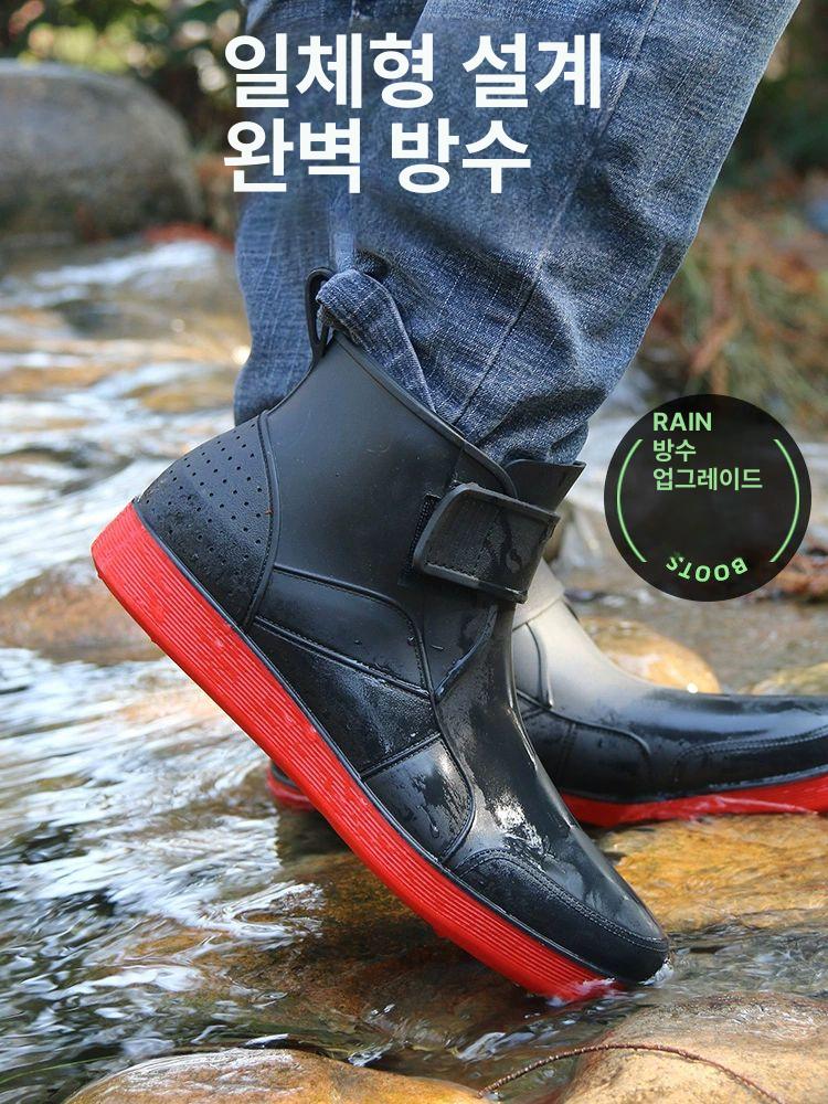 작업 장화 고무 반장화 남성용 세차 주방 워킹 안전화 미끄럼방지 선상 낚시용 레인부츠 - 상세 이미지 2