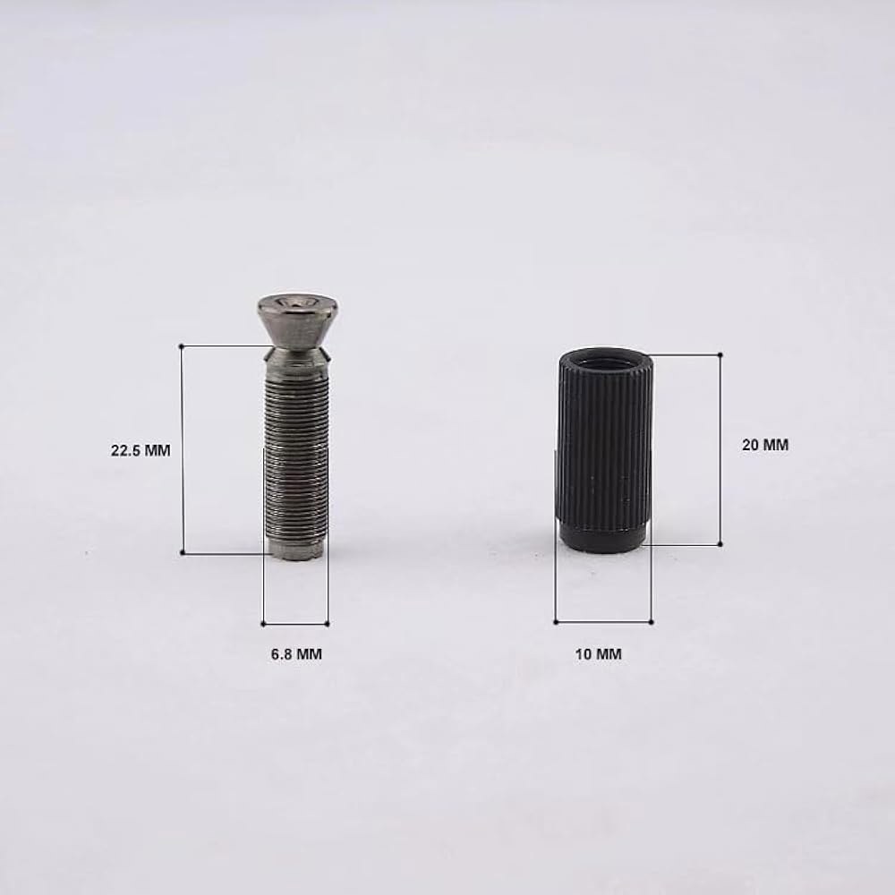 가이커 트레몰로 브리지 스터드 & 앵커 포스트, 순수 스틸 및 황동 마운팅 볼트 나사 인서트, 일렉트릭 기타 시스템 브리지용 7mm 포스트 - 블랙, 2종 세트 Gold - 상세 이미지 3