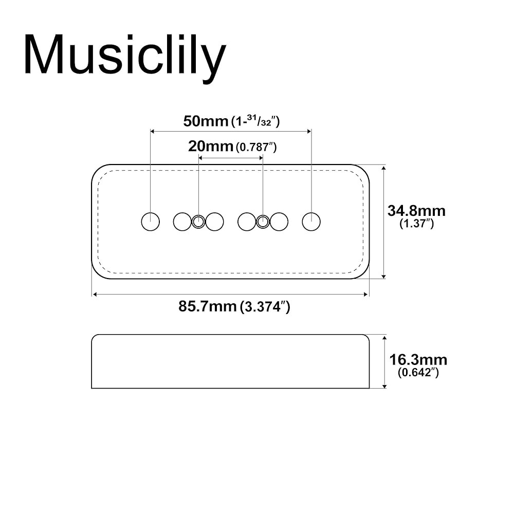 수입 레 폴 SG 일렉트릭 기타용 Musicly Pro 플라스틱 50mm P90 비누바 기타 픽업 커버, 블랙(2개 세트) Black - 상세 이미지 2