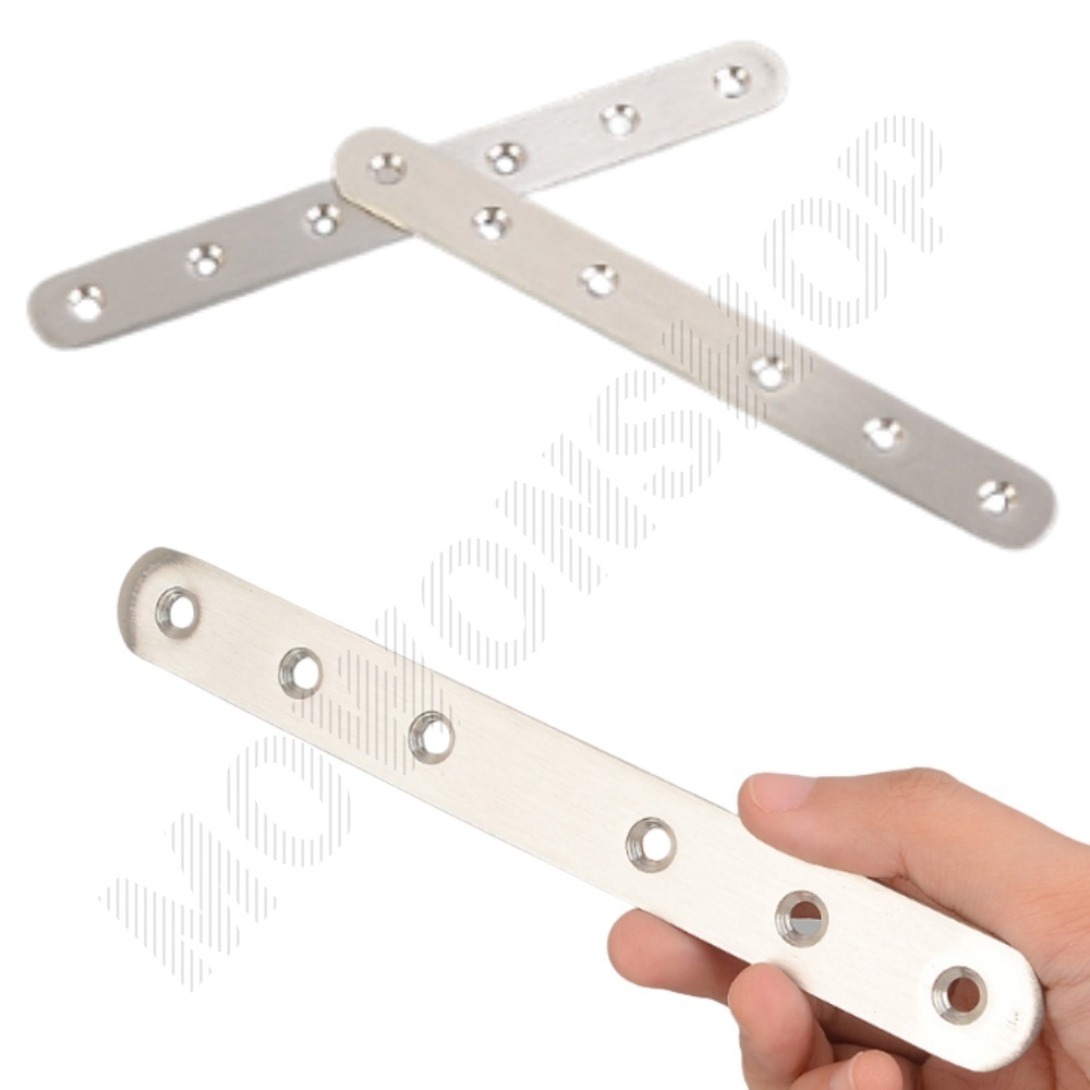 일자 평철 앵글 브라켓 경첩 스텐 보강철판 175mm 10P - 상품 이미지