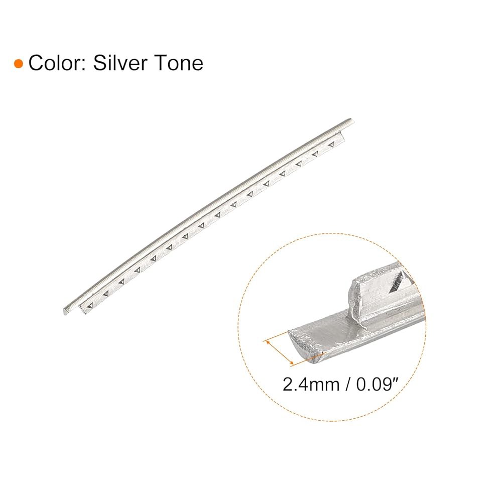 메카닉시티 일렉트릭 기타 프렛 와이어 보드 24 2.4mm 실버 톤 핑거보드 교체용, 48팩 2.4mm - 상세 이미지 2