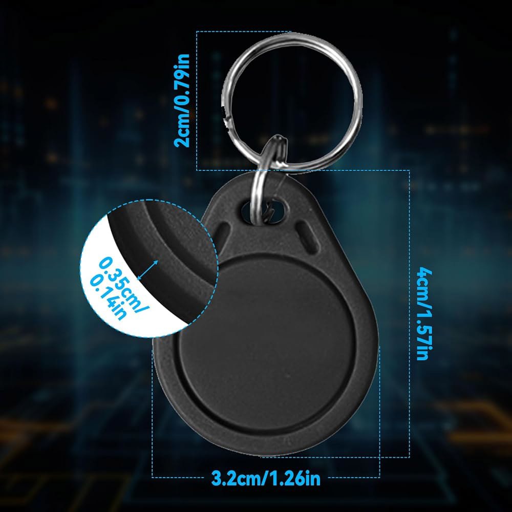 100PCS 13.56MHz UID 키포브 IC RFID 토큰 NFC 태그 재작성 및 쓰기 가능 접근 제어 키카드 진입 시스템용 - 상세 이미지 3