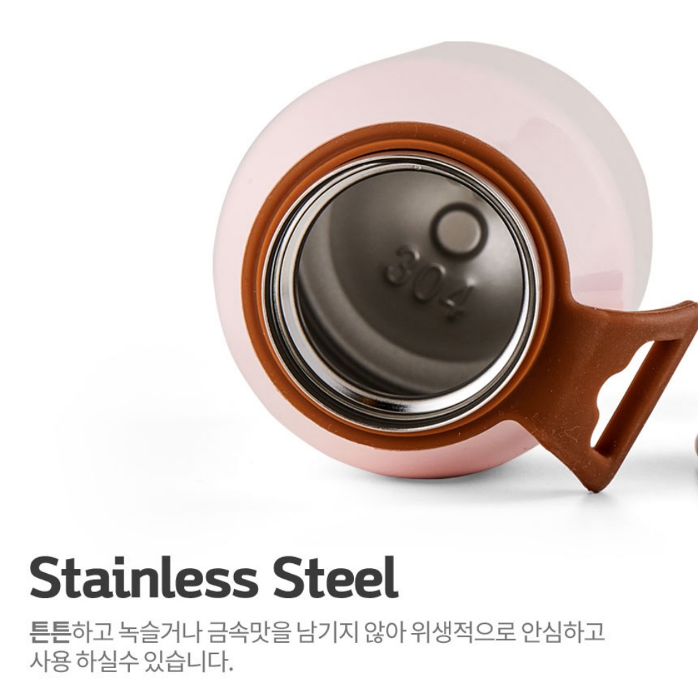 오슬로 미니 텀블러 보온보냉 산책 캠핑 등산 초등학생 완전밀폐 손잡이 물병 350ml - 상세 이미지 4