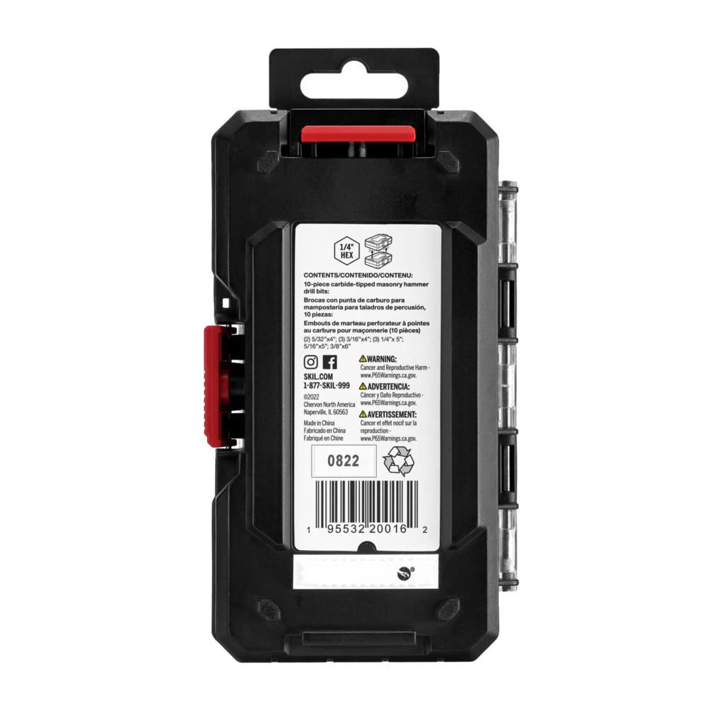 SKIL 10개 헥스 섕크 카바이드 해머 드릴 비트 세트-MDB5000 One Size - 상세 이미지 2