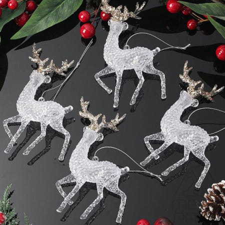 포다랑 럭셔리 트리 오너먼트 4p세트 황금뿔사슴 트리장식물 리스장식