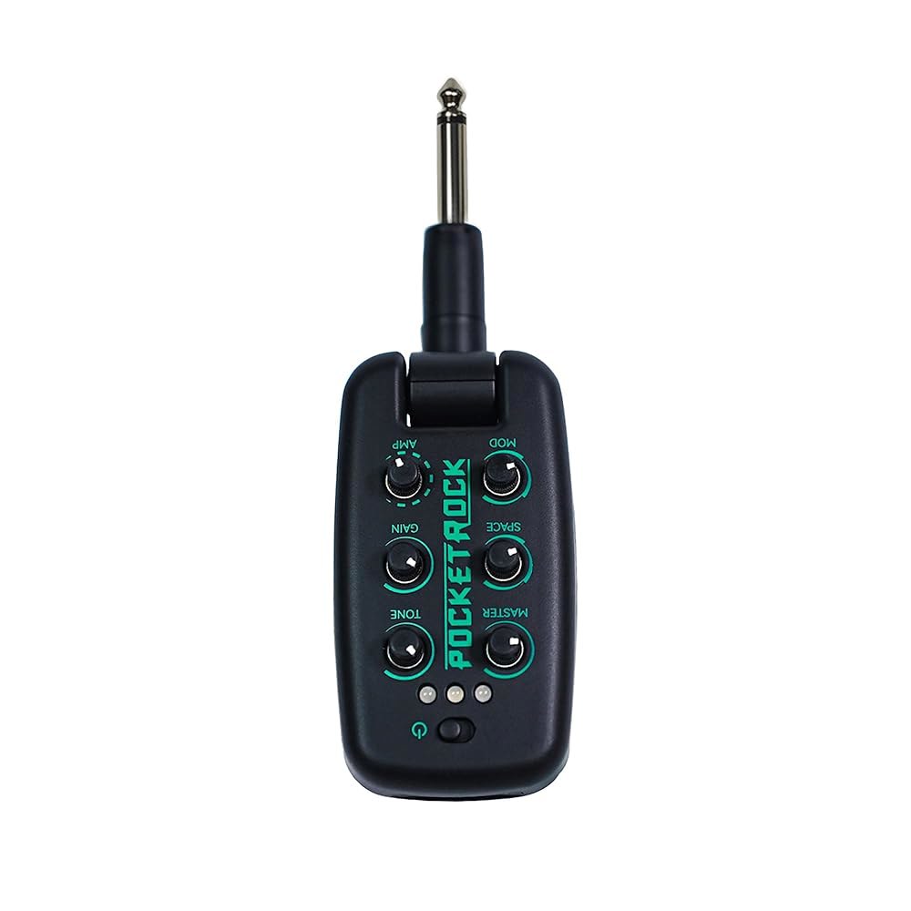 EROK 기타 헤드폰 앰프, 9가지 시뮬레이션 톤, USB 충전식 휴대용 포켓 이펙트 유닛, 무선 기능 지원 OTG 녹음 포함 - 상품 이미지