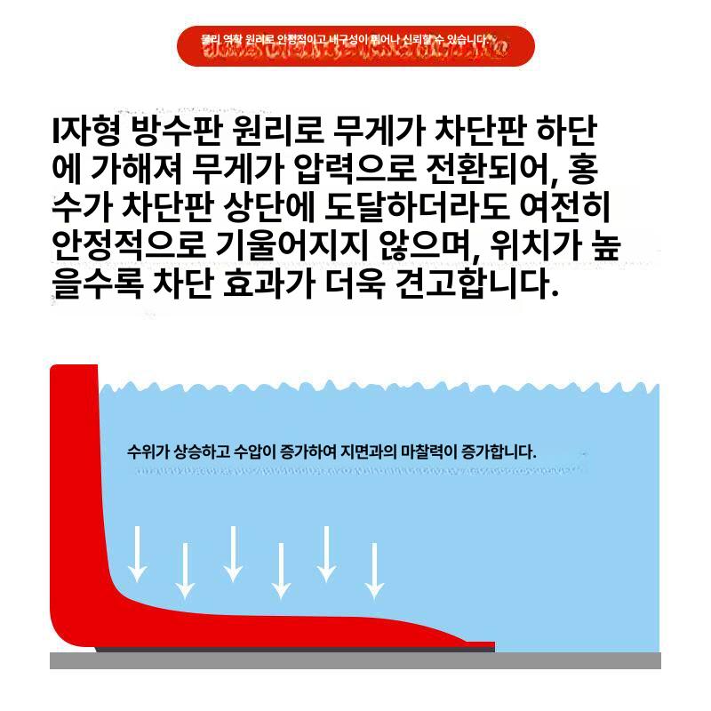 차수판 차수막 이동식 차수벽 반지하 아파트 주차장 지하 장마 침수 방지 물막이판 홍수 - 상세 이미지 3