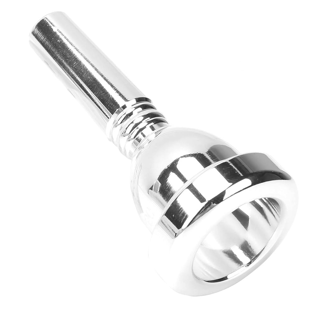 트롬본 마우스피스, 브라스 테너 라지 샹크 마우스피스 프로페셔널 실버 도금 12.7mm 5G 액세서리 교체, TR u201103(실버) Gold - 상품 이미지